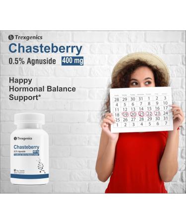 Trexgenics Chasteberry 0.5% Agnuside 400 mg Vegan Women s Health Support | Non-GMO | 60 Vcaps - Buy Online on GoSupps.com