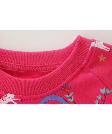 Girls Cotton Sweatshirt for Kids | Long Sleeve Casual Jumper | Age 4-5 Years | Rose Red - Buy Online on GoSupps.com