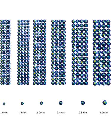 Jollin 3456pcs Flatback Rhinestones Glass Charms Diamantes Gems Stones for Nail Art 6 Size ss4 ss12 Jet AB - Buy Online on GoSupps.com