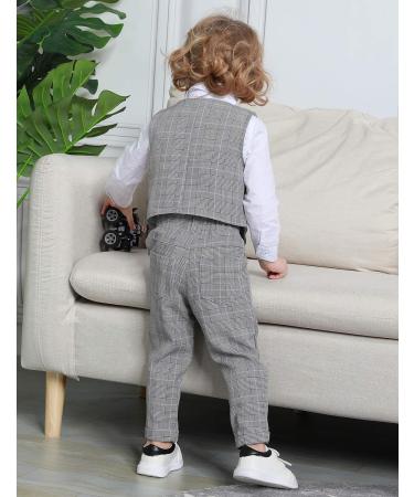 Gentleman Suit Set for Baby Boys | Grey Plaid | 1-4 Years | 18-24 Months - Buy Online on GoSupps.com
