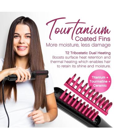 Enzo Milano SX ENZOcool 2-in-1 Electric Hot Comb for Thick Hair - Professional Close-to-Root Heating Straightener and Curler - Buy Online on GoSupps.com
