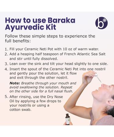 Baraka Sinus Ayurvedic Care Bundle - Includes Handcrafted Ceramic Neti Pot French Atlantic Grey Neti Salt (2-oz) Dry Nose Oil (1-oz) for Sinus Relief Hydrates Nasal Passages Lightweight - Purple - Buy Online on GoSupps.com