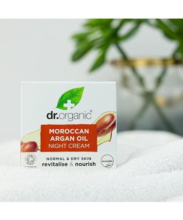 Dr Organic Moroccan Argan Oil Night Cream 50ml - Hydrating Anti-Aging Moisturizer | Best International Shipping - Buy Online on GoSupps.com