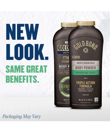Gold Bond Men's Essentials Talc-Free Body Powder 10 oz Refresh 360 Scent & Friction Defense Stick 1.75 oz Skin Soothing Bundle 10 Ounce (Pack of 1) Talc-Free Nightfall + Stick 775387 - Buy Online on GoSupps.com