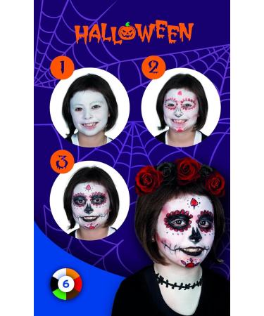 JOVI Halloween Creme Makeup Set - Soft Texture Easy Application Oil-Based 6 x 8ml with Brush & Sponges - Ideal for International Shipping - Buy Online on GoSupps.com