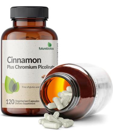 Futurebiotics Cinnamon Plus Chromium Picolinate Supplement High Potency Chromium Non-GMO 120 Vegetarian Capsules 120 Count (Pack of 1) - Buy Online on GoSupps.com