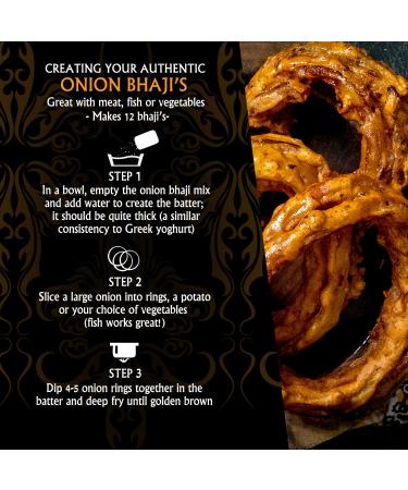 Aagrah Onion Bhaji Mix - 3 x 150g Packs - Authentic Indian Restaurant Recipe Batter Mix - Make Delicious Bhajis and Pakoras at Home in Minutes - Suitable for Vegans 150 g (Pack of 3) - Buy Online on GoSupps.com