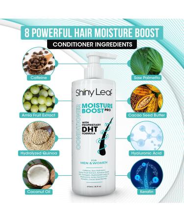 Moisture Rich DHT Conditioner 16oz - Sulfate Free Deep Conditioner for Hair Growth - Shiny Leaf - Made in USA - Ideal for Men & Women - Buy Online on GoSupps.com