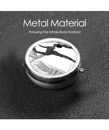 New Love Gymnastics Round Pill Box - 3 Compartment Portable Travel Medicine Organizer | Mini Decorative Pocket Purse for Vitamins & Tablets - Buy Online on GoSupps.com