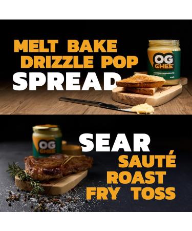 OG GHEE | 420g | Hormone and Antibiotic Free Clarified Butter Caramelized Flavour Keto and Paleo Friendly Gluten Free Lactose and Casein Free Carnivore Clarified Butter 420g - Buy Online on GoSupps.com