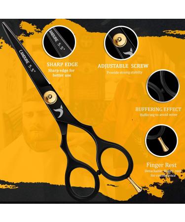 Candure 5.5 Inch Hairdressing Scissor for Professionals - Stainless Steel Hair Cutting Shears for Salon, Barbers, Men, Women, Children and Adults - Black - Buy Online on GoSupps.com