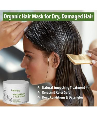 Organic Coconut Oil Hair Mask - Deep Conditioner for Curly Hair, Color & Keratin Safe - 8oz - Buy Online on GoSupps.com