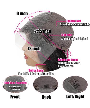 26 Inch HD Body Wave Lace Front Human Hair Wig | 13x6 Pre Plucked 180 Density 10A Frontal Wig for Women | Glueless Black Wig - Buy Online on GoSupps.com