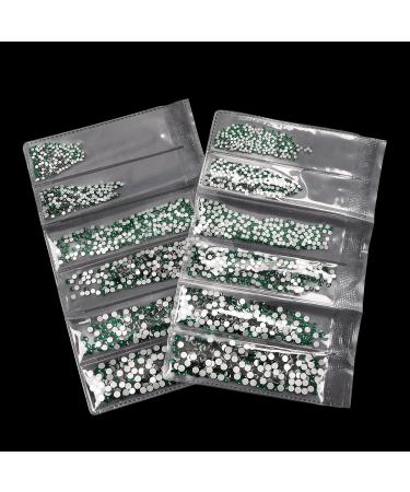 Jollin 3456pcs Flatback Rhinestones Glass Charms Diamantes Gems Stones for Nail Art 6 Size ss4 ss12 Dark Green - Buy Online on GoSupps.com