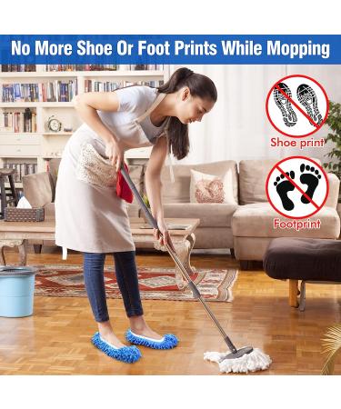 Washable 10Pcs Mop Slippers: Soft Microfiber Dust Mops for Floor Cleaning - Reusable Shoes Cover for Women Men Kids - Ideal for Sweeping House, Office, Bathroom, Kitchen - Buy Online on GoSupps.com