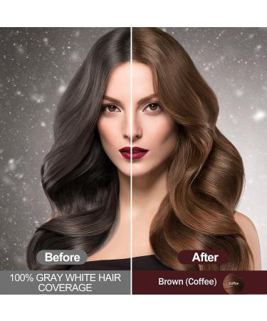 Instant Black Hair Color Shampoo 500ML | 3-In-1 Herbal Hair Dye Shampoo for Women & Men | Permanent Hair Coloring | 100% Gray Coverage in Minutes - Brown (Coffee) - Buy Online on GoSupps.com