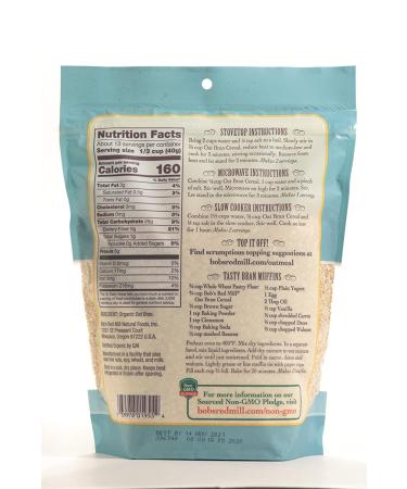 Bob's Red Mill Cereal Oat Bran 18 oz - Pack of 4 (Bulk Multi-pack) - Buy Online on GoSupps.com
