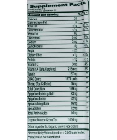 Organic Matcha Green Tea - 5.5 Ounce | Green Foods Superfood - Buy Online on GoSupps.com