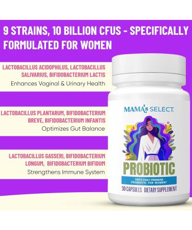 Mama's Select Prenatal Probiotics for Pregnant Women Pregnancy, Postnatal & Postpartum Support Aids Lactation, Breastfeeding, Digestion, Morning Sickness, Baby Microbiome 30 Capsules 30 Count (Pack of 1) - Buy Online on GoSupps.com