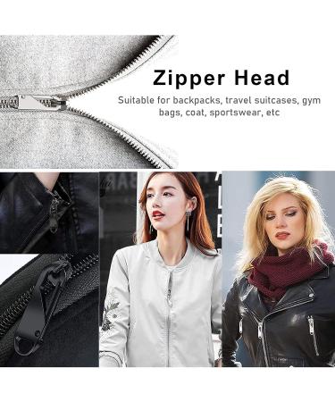 Qazuwa 20 Pack Metal Zipper Pull Tabs Black & Silver Zip Pull Tags for Luggage Bags Jackets & More | International Shipping Available - Buy Online on GoSupps.com
