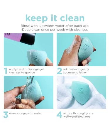 Real Techniques Airblend Beauty Makeup Sponge - Blue Matte Blender for Foundation & Cream Products - Medium to Full Coverage, Blends & Mattifies - 1 Count - Buy Online on GoSupps.com
