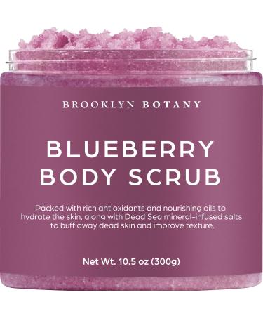 Brooklyn Botany Blueberry Body Scrub - Moisturizing and Exfoliating Body, Face, Hand, Foot Scrub - Fights Stretch Marks, Fine Lines, Wrinkles - Great Gifts for Women & Men - 10.5 oz