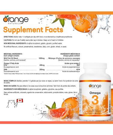 Orange Naturals Omega-3 Fish Oil - 90 Softgels for Enhanced Brain & Cardio Health Triple Strength Essential Fatty Acids Non-GMO High Potency EPA DHA Supports Cognitive Function & Heart Well-being 90 count (Pack of 1) - Buy Online on GoSupps.com