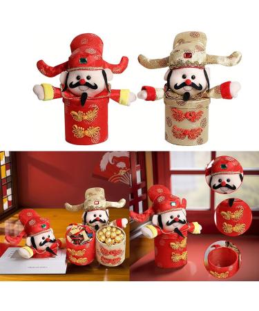 Laspi Chinese NewYear Candy Package Box God Of Wealth Figurine Candy Jar For Pastries Candy Spring Festival Candy Box Festive Decorations Yellow - Buy Online on GoSupps.com