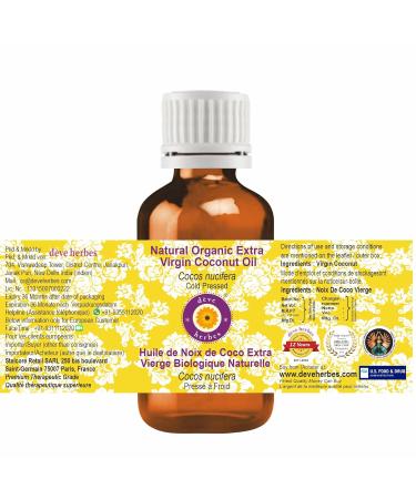 Buy D ve Herbes Natural Organic Extra Virgin Coconut Oil - Cold Pressed - 100ml (Pack of 5) for International Shipping - Buy Online on GoSupps.com