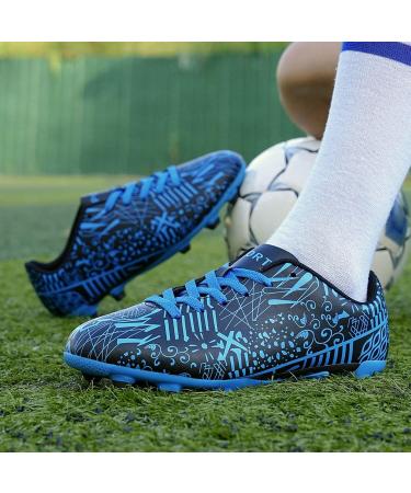 Sainilei Children's Soccer Shoes - Boys FG/AG Outdoor Football Shoes Men TF Training Shoes Size 33 EU Black Blue - Buy Online on GoSupps.com