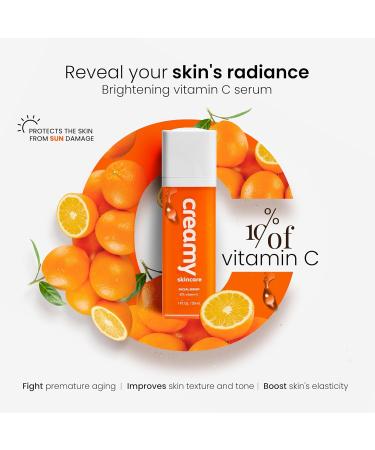 Buy Creamy Vitamin C Face Serum - 10% Vitamin C for Glowing Skin Even Tone & Anti-Aging - All Skin Types 1 fl oz/30mL - Buy Online on GoSupps.com