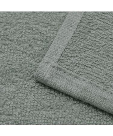Zollner 10-Set Soft Cotton Washcloths | 30x30 cm Light Gray Hotel Quality with Suction Hanger | Washable Up to 60 C - Buy Online on GoSupps.com