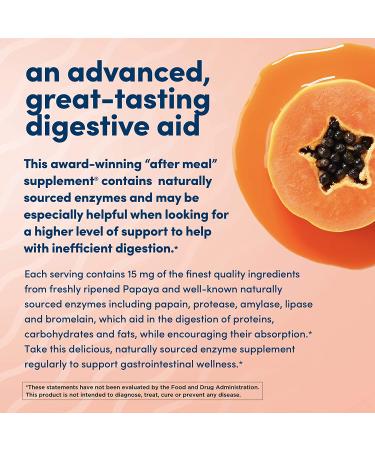 American Health Super Papaya Enzyme Plus Chewable Tablets - 90 Count for Digestion & Nutrient Absorption - Buy Online on GoSupps.com