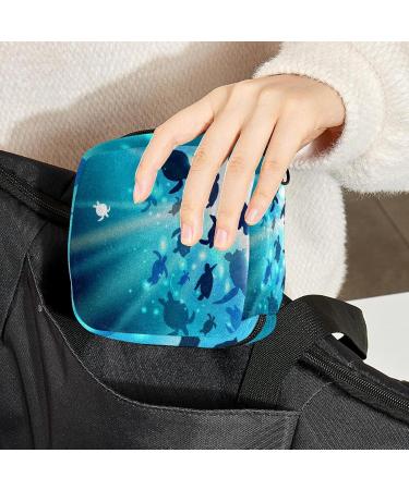 Elegant Women's Napkin Storage Bag - Turtle Swims of the Sun | Portable Menstrual Cup & Bandages | Ideal for First Period | 8 Vibrant Colors - Buy Online on GoSupps.com