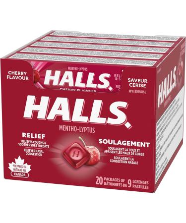 Halls Cherry Cough Drops 9 count 20 Packs - Buy Online on GoSupps.com