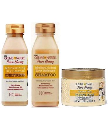 Creme Of Nature Pure Honey Hair Care ( Shampoo, Conditioner & Twisting Cream )