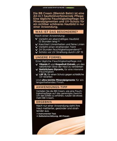 Garnier BB Cream 5-in-1 Blemish Balm SPF 15 - Vitamin C Complex Light Color Miracle Skin Perfector | 50ml - International Shipping Available - Buy Online on GoSupps.com