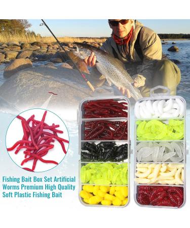 225 Pieces Premium Soft Plastic Worm Fishing Baits Set - High-Quality Trout & Angel Bait for International Shipping - Buy Online on GoSupps.com