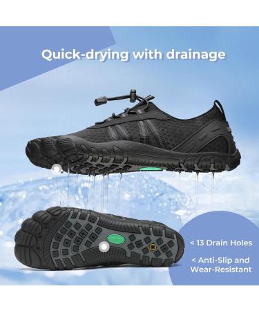SAGUARO Unisex Barefoot Water Shoes Quick Drying Non-Slip Thick Sole Breathable | Sizes 36-48 | Black - Buy Online on GoSupps.com