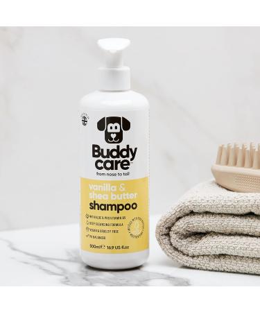 Buddycare Vanilla & Shea Butter Dog Shampoo - Moisturizing Aloe Vera Formula - 500ml - Buy Online on GoSupps.com