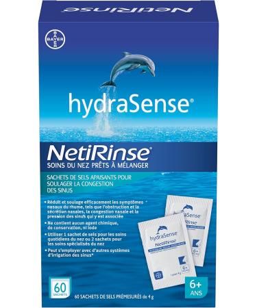 hydraSense NetiRinse Refill Salt Packets Universal Pre-Measured Self-Mix Packets Reduces and Relieves Nasal Cold Symptoms 60 Count - Buy Online on GoSupps.com