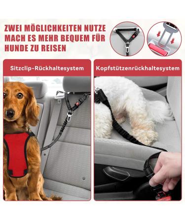 Adjustable Dog Car Headrest Safety Harness - Universal Buckle Seat Belt for Small Dogs (Black) - Buy Online on GoSupps.com