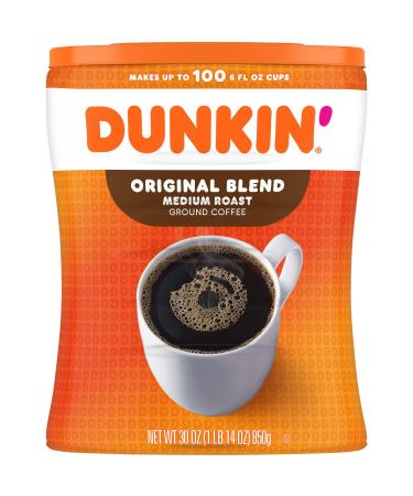 Dunkin' Original Blend Medium Roast Ground Coffee, 30 Ounce Medium Roast 30 Ounce (Pack of 1)