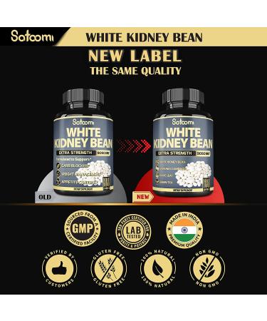Premium 6-in-1 White Kidney Bean Extract Capsules - 6 Month Supply - 9050mg - Carb Scale Down Support - 180 Count - Buy Online on GoSupps.com