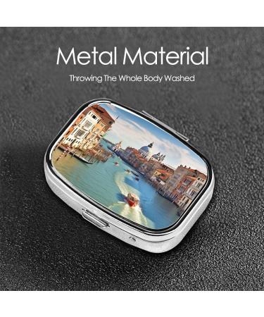 Grand Canal Italy Small Pill Case - Cute 2 Compartment Travel Pill Organizer for Purse & Gifts - Buy Online on GoSupps.com