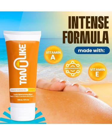 Exotic Carrot Tanning Gel - Hydrating Formula with Vitamin E & Beta-Carotene - Tropical Coconut Scent - 148ml - International Shipping Available - Buy Online on GoSupps.com