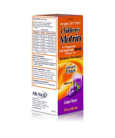 Motrin Children's Oral Suspension Grape Flavor - 4 oz Pack of 2