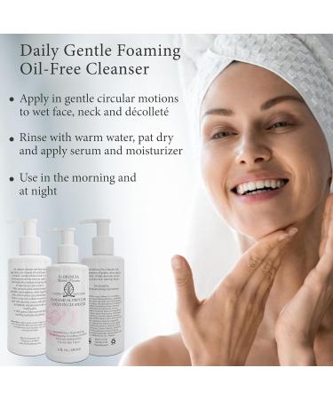 Florencia Botanical Peptide Oxygen Cleanser - Oil-Free Daily Foaming Gel Face Wash for Dry Oily or Sensitive Skin - With Peptides Botanicals Glycoproteins - Revitalizing Cleanser 6 oz - Buy Online on GoSupps.com