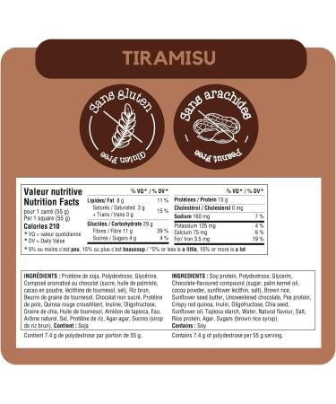 GoKrisp Energy Squares by Jimmy Sevigny High Protein (15g) Snack Tasty Tiramisu Flavor Healthy Snacks Peanut Free Gluten Free 12 Pack - Buy Online on GoSupps.com