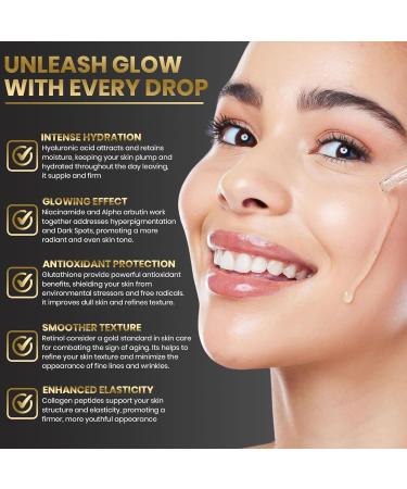 GLOW NCE Hydrating Repair & Glow Face Serum with 10% Niacinamide + 5% Vitamin C (MAP) 1.5% HA & Glutathione Brightening & Dark Spot Corrector targets hyperpigmentation Antioxidant-Rich 30ml - Buy Online on GoSupps.com